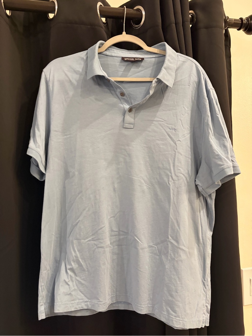 Michael Kors Light Blue Polo Shirt Men’s XL Embroidered MK Logo Short Sleeve